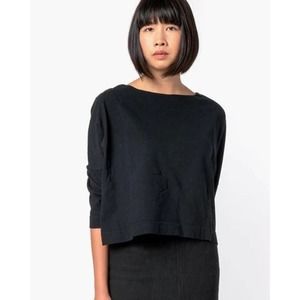 Smock Mohawk Boat Neck Top Black sz Medium